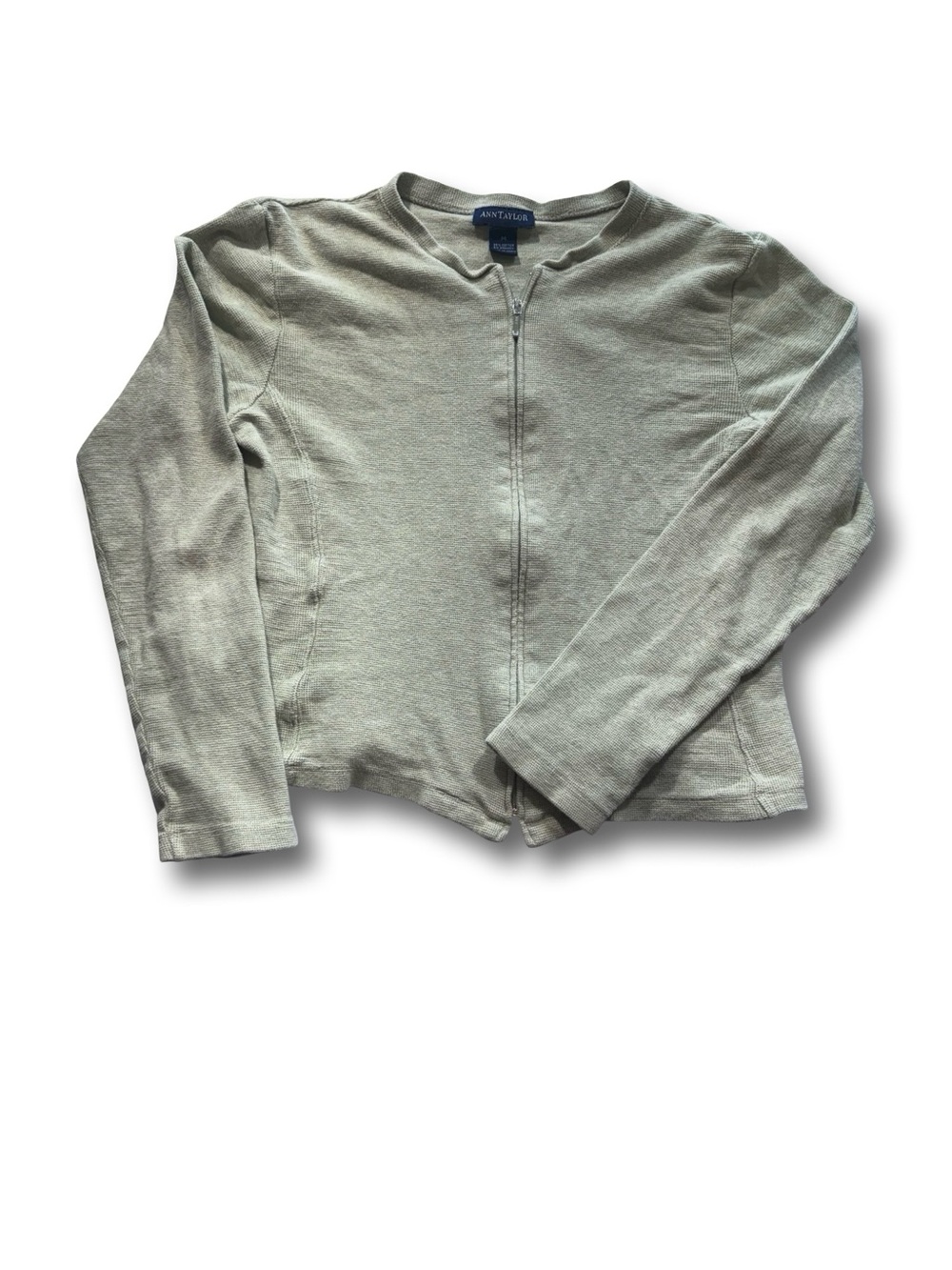 Ann Taylor Sage Green Zip-Up Men’s Sweater